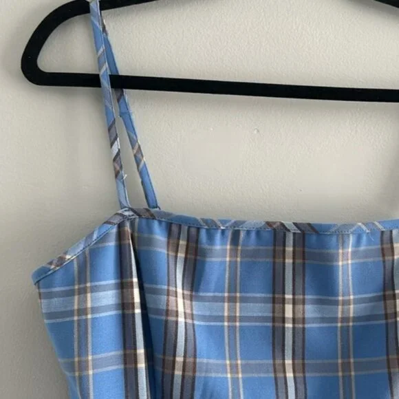ARITZIA SUNDAY BEST Gerard Azurine Blue/White Plaid Dress NWT - Picture 7 of 16